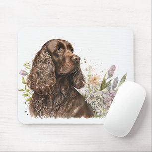 Alfombrilla De Ratón Cocker Spaniel de chocolate en lilas