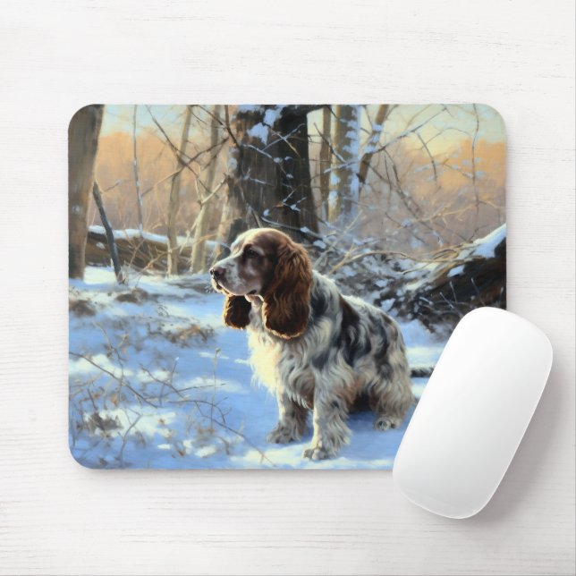 Alfombrilla De Ratón Cocker Spaniel Deja que nieve Navidad (Con ratón)