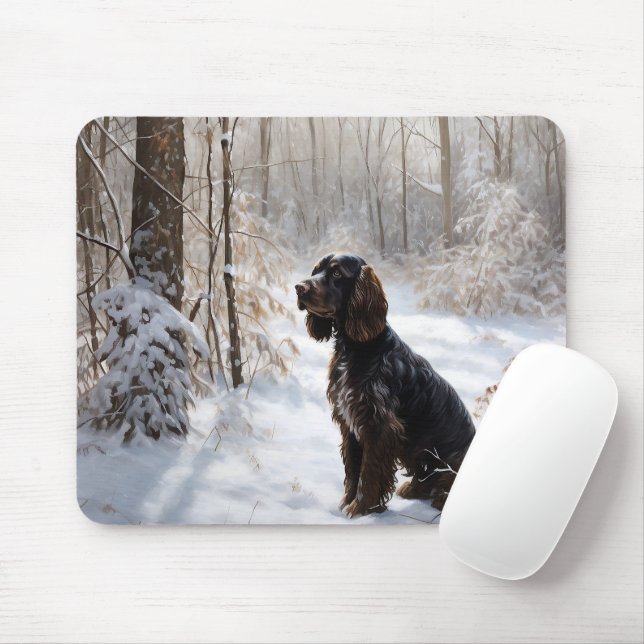 Alfombrilla De Ratón Cocker Spaniel Deja que nieve Navidad (Con ratón)