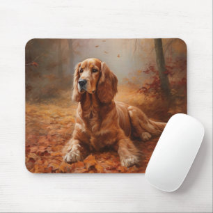 Alfombrilla De Ratón Cocker Spaniel en hojas de otoño inspira