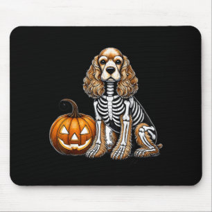 Alfombrilla De Ratón Cocker Spaniel Esqueleto Jack O Linterna Divertido