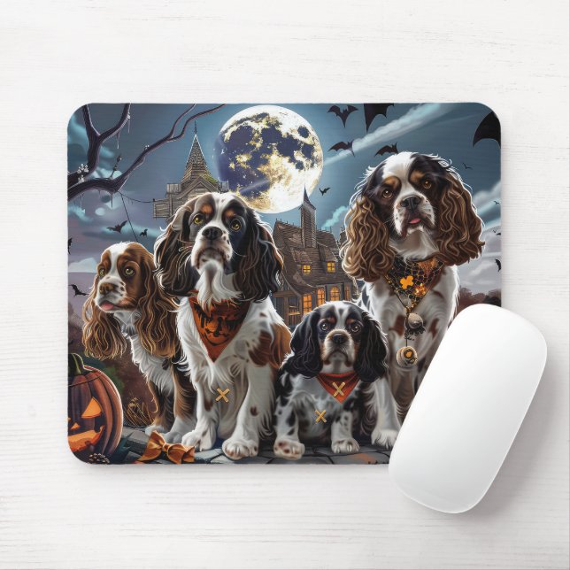 Alfombrilla De Ratón Cocker Spaniel Halloween Espeluznante (Con ratón)