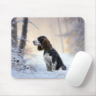 Alfombrilla De Ratón Cocker Spaniel Inglés de Muelles Deja que Nieve Na