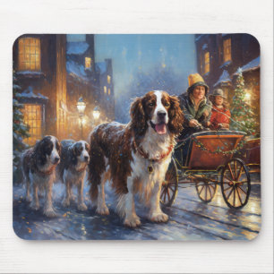 Alfombrilla De Ratón Cocker Spaniel Inglés de Navidad Temporada Festiva