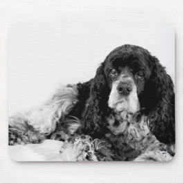 Alfombrilla de ratón Cocker Spaniel negro y blanco