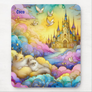 Alfombrilla De Ratón COCO ~Crystal Castle Clouds Kittens ~ Mousepad
