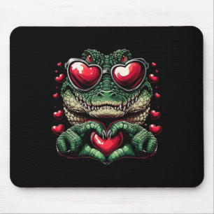 Alfombrilla De Ratón Cocodrilo Mano Signo Corazón Hombres Mujeres Cocod