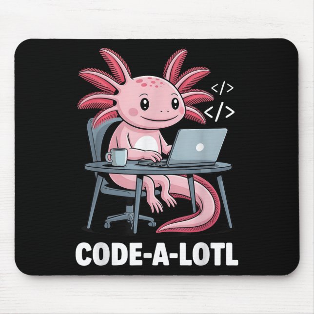 Alfombrilla De Ratón Código-Alotl Funny Axolotl Tee Para Programadores (Frente)