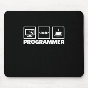 Alfombrilla De Ratón Código De Escritura Y Café De Bebida De Programado