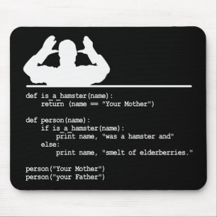 Alfombrilla De Ratón Código de Python - Tu madre era un hámster