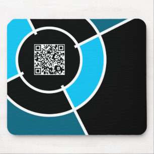 Alfombrilla De Ratón código QR de aqua bullseye
