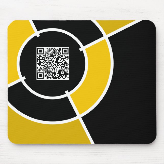 Alfombrilla De Ratón código QR de bullseye de naranja (Frente)