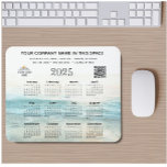 Alfombrilla De Ratón Código QR del logotipo del logotipo de nombre come<br><div class="desc">Esta almohadilla del ratón 2025 - Serene Ocean Calendar Business Name Logo QR Code pack bastante punch - tiene un calendario de año completo así como toda la información de su negocio, incluyendo el logotipo y el código QR. Un práctico obsequio de marketing para sus clientes con el logotipo de...</div>