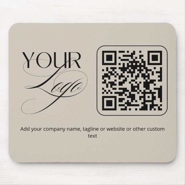 Alfombrilla De Ratón Código QR Logo de Texto Personalizado Premium Past (Frente)