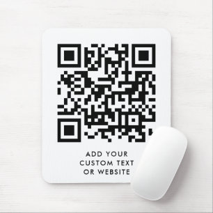 Alfombrilla De Ratón Código QR Minimalista Limpiar Personalizado blanco