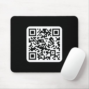 Alfombrilla De Ratón Código QR moderno editable   Blanco negro o cualqu