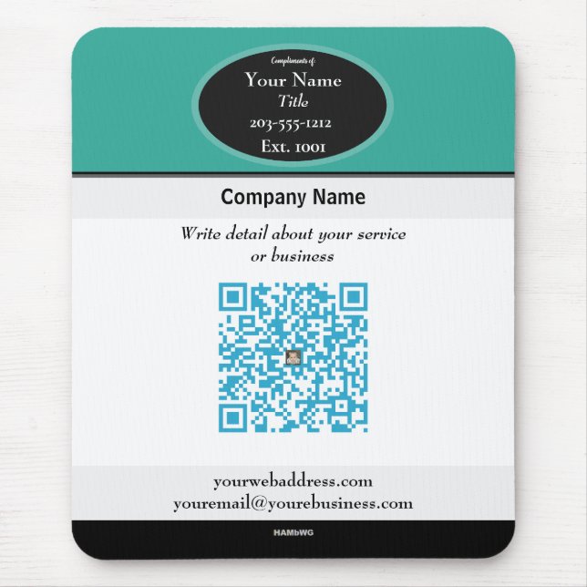 Alfombrilla De Ratón Código QR promocional Almohadilla del ratón HAMByW (Frente)