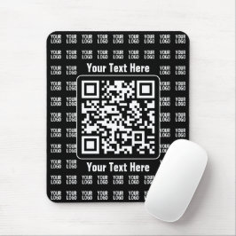 Alfombrilla De Ratón Código QR promocional (editable) con patrón de log
