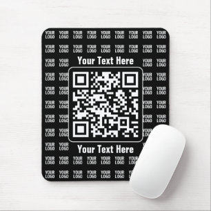 Alfombrilla De Ratón Código QR promocional (editable) con patrón de log