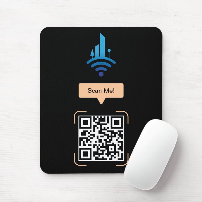 Alfombrilla De Ratón Código QR Wi-Fi gratuito simple (Con ratón)