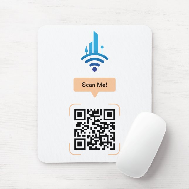 Alfombrilla De Ratón Código QR Wi-Fi gratuito simple (Con ratón)