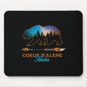 Alfombrilla De Ratón Coeur D'alene Idaho Oso Noche Estrellada Recuerdo 