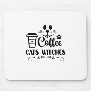 Alfombrilla De Ratón Coffee de Halloween Cats Witts Cumpleaños