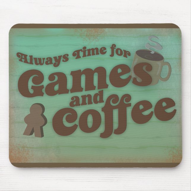Alfombrilla De Ratón Coffee Plus Games Fun Time Retro Design (Frente)