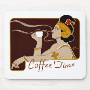 Alfombrilla De Ratón Coffee Time CC0224 Art Nouveau Mousepad