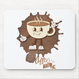Alfombrilla De Ratón **Coffee Time – Cute Smiling Cup Steam 