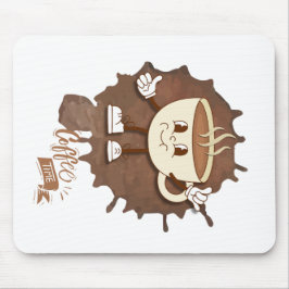 Alfombrilla De Ratón **Coffee Time – Cute Smiling Cup Steam 