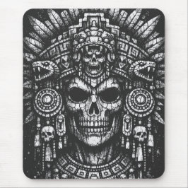Alfombrilla De Ratón Cofia de cráneo azteca de BurnsInHell