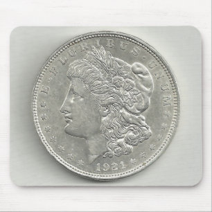 Alfombrilla De Ratón Cojín 1921 de ratón del dólar de plata de Morga