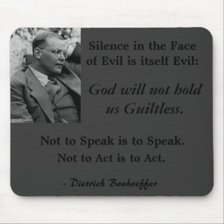 Alfombrilla De Ratón Cojín-Bonhoeffer-SilenceintheFaceofEvil gris del