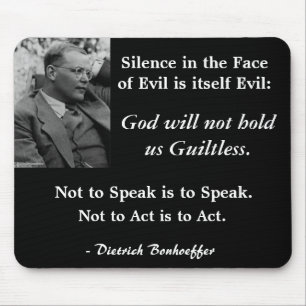 Alfombrilla De Ratón Cojín-Bonhoeffer-SilenceintheFaceofEvil negro del