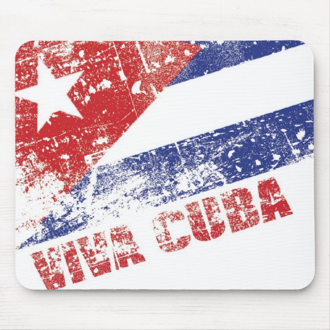 Alfombrilla De Ratón Cojín de ratón apenado bandera de Viva Cuba (Frente)