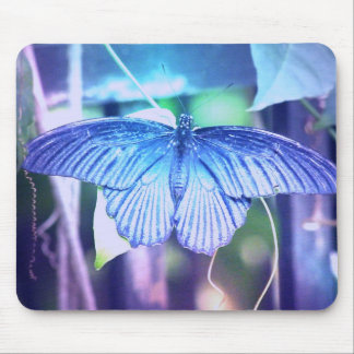 Alfombrilla De Ratón Cojín de ratón azul de la mariposa