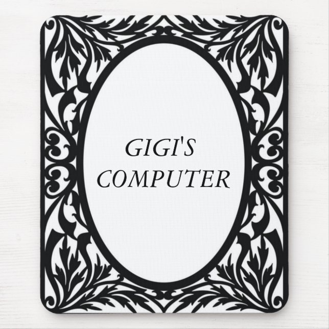 Alfombrilla De Ratón Cojín de ratón blanco y negro (Frente)