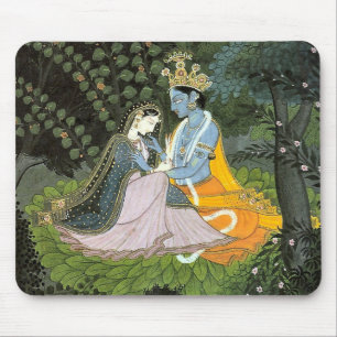 Alfombrilla De Ratón Cojín de ratón colorido de Krishna y de Radha