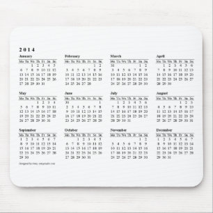 Alfombrilla De Ratón cojín de ratón de 2014 calendarios