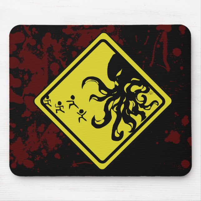 Alfombrilla De Ratón Cojín de ratón de Cthulhu de la precaución (Frente)