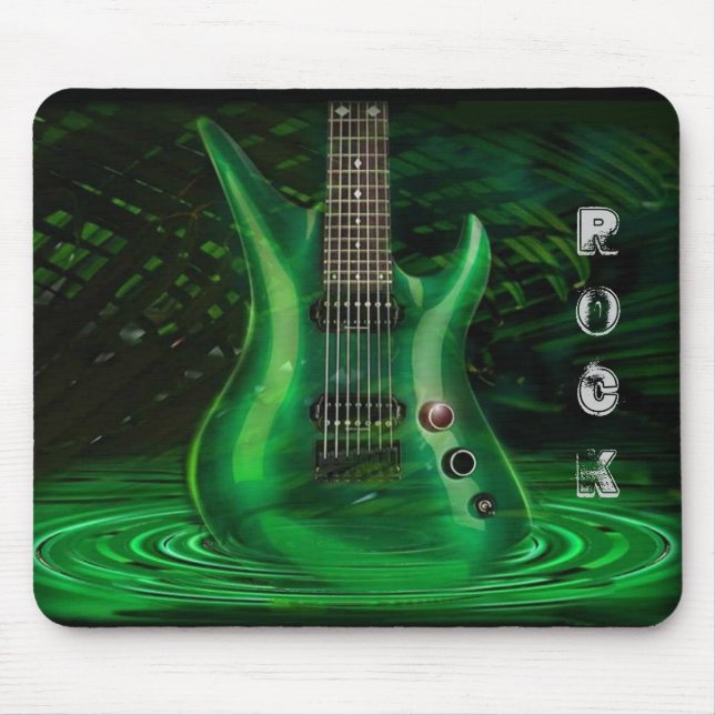 Alfombrilla De Ratón Cojín de ratón de la guitarra de la roca (Frente)