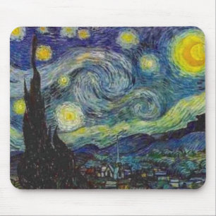 Alfombrilla De Ratón Cojín de ratón de la noche estrellada de Van Gogh