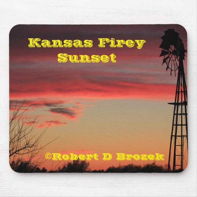Alfombrilla De Ratón Cojín de ratón de la puesta del sol de Kansas (Frente)