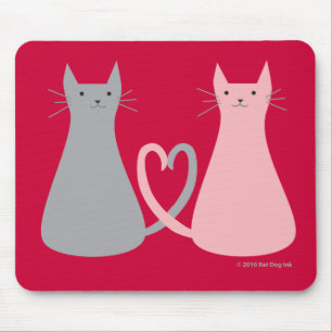 Alfombrilla De Ratón Cojín de ratón de los gatos del amor