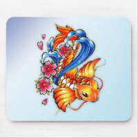 Cojín de ratón de los pescados de Koi del vuelo