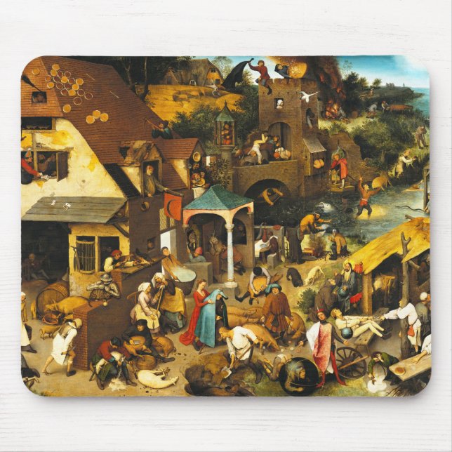 Alfombrilla De Ratón Cojín de ratón de los proverbios de Pieter Bruegel (Frente)