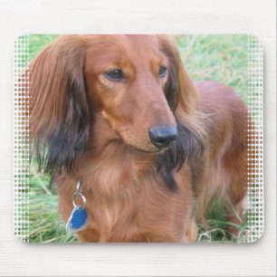 Alfombrilla De Ratón Cojín de ratón de pelo largo del Dachshund