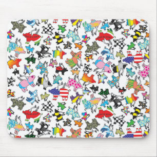 Alfombrilla De Ratón Cojín de ratón del cerdo del vuelo