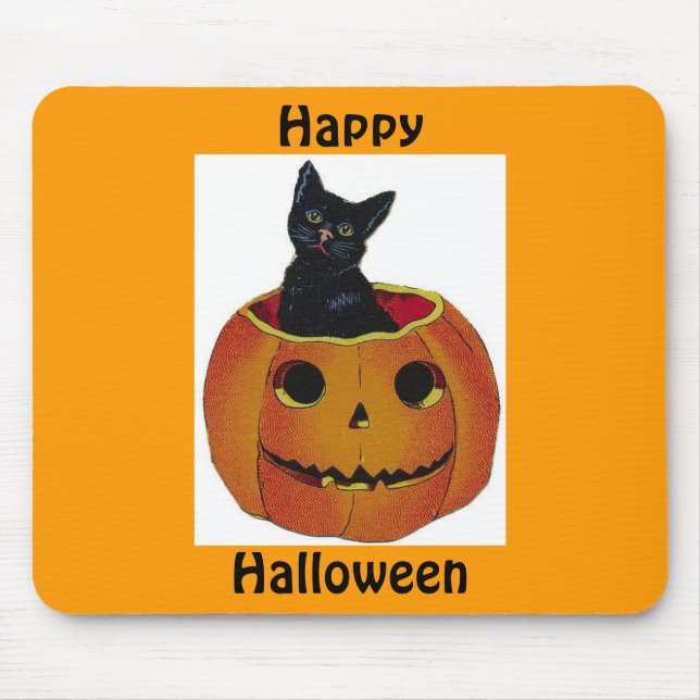 Alfombrilla De Ratón Cojín de ratón del gatito de Halloween (Frente)